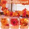 Fall Leaves Garland, 5.9FT Fall Garland with Lights for Mantle, Autumn Pumpkins Mesh Ribbon Fall Leaf Garland for Home Decoration
